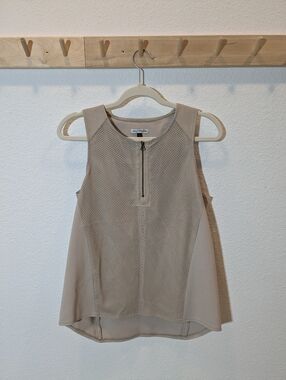 Leather Taupe My Tribe Mesh Shirt With Zipper - NWOT